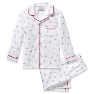 Petite Plume White Coastal Charms Theme Cotton Blend Pajama Youth Size 12 NWT
